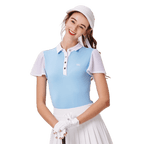 BLKTEE女透氣雪紡短袖(淺藍)