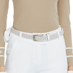 BLKTEE女彈性編織運動腰帶(白)