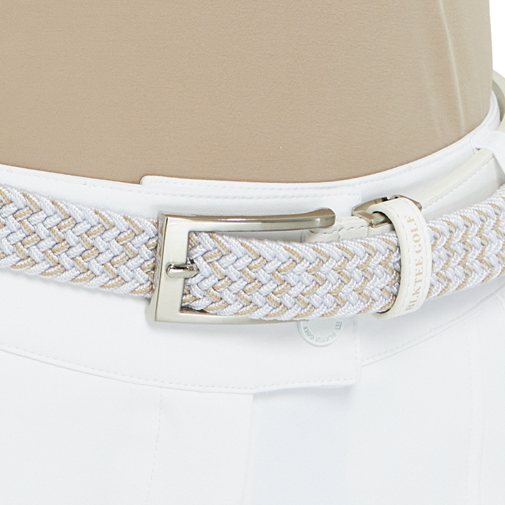 BLKTEE女彈性編織運動腰帶(白)