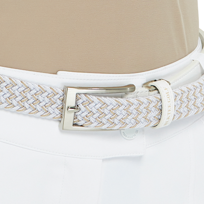 BLKTEE女彈性編織運動腰帶(白)