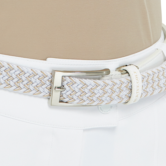 BLKTEE女彈性編織運動腰帶(白)