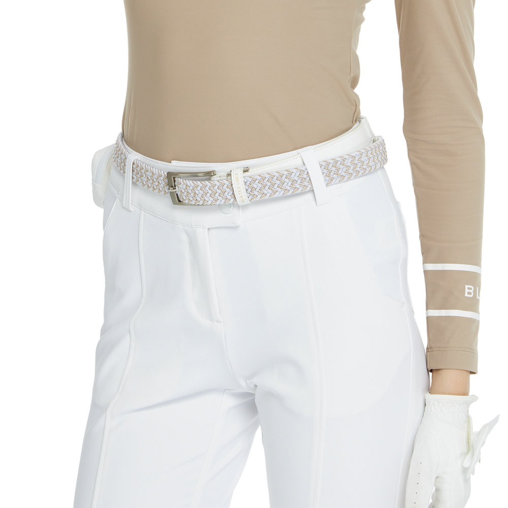 BLKTEE女彈性編織運動腰帶(白)