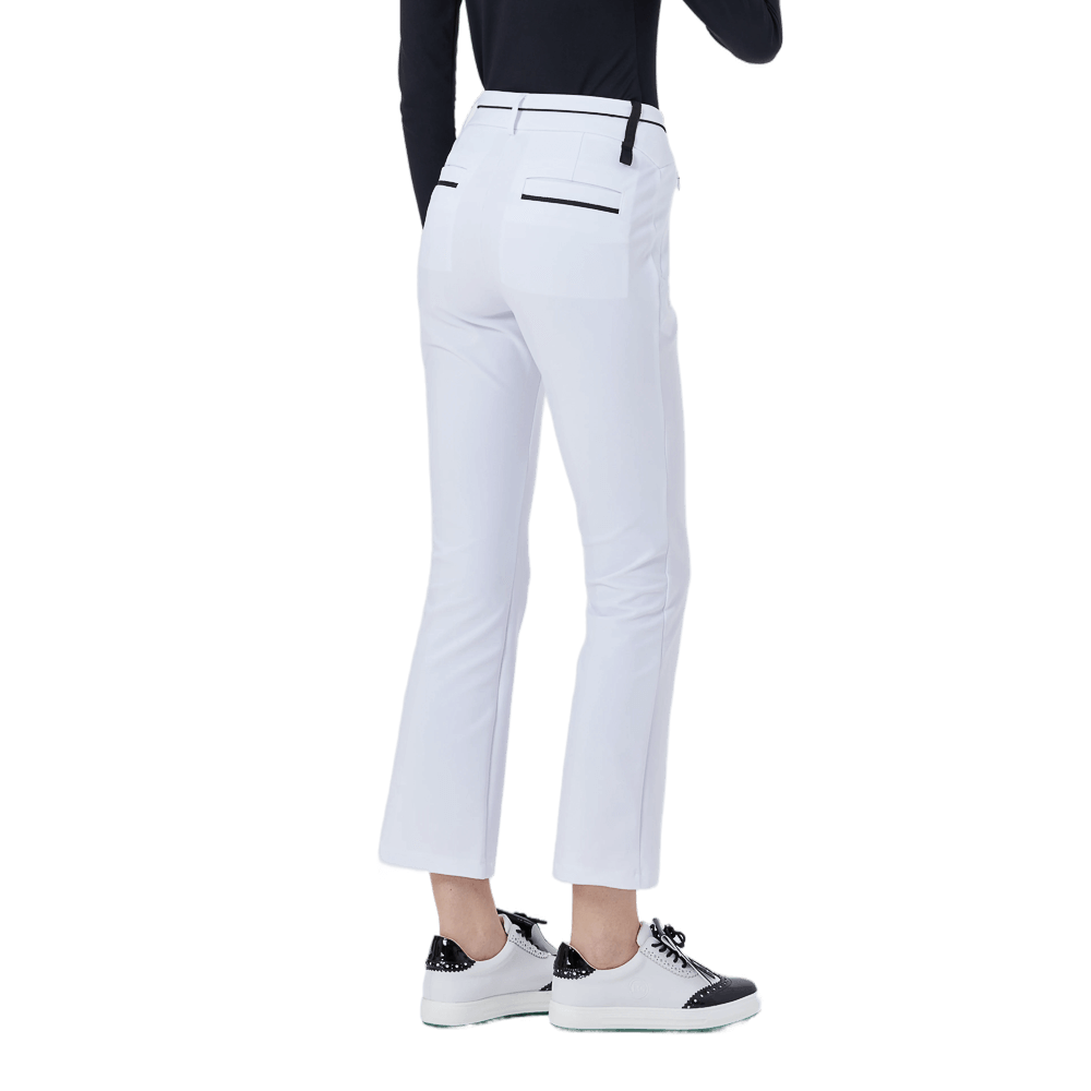 GoPlayer Women's High Waist Elastic Golf Pants (White)