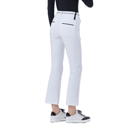 GoPlayer Women's High Waist Elastic Golf Pants (White)