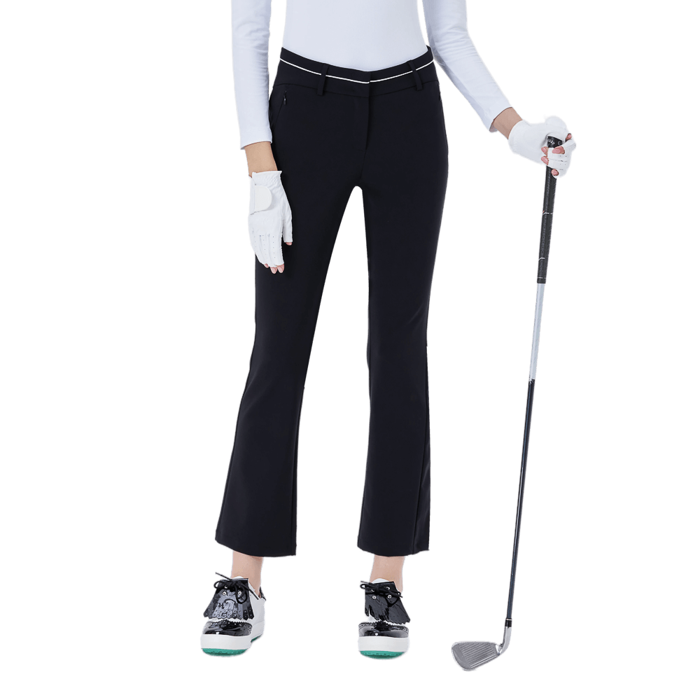 GoPlayer Women's High Waist Elastic Golf Pants (Black)