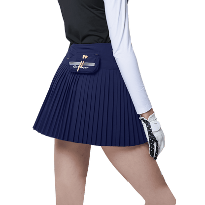 GoPlayer Women's Elastic Golf Pants Skirt (Dark Blue)