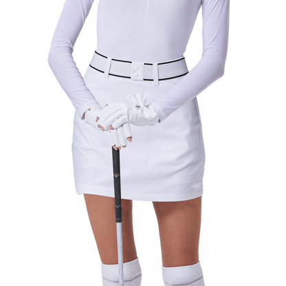 GoPlayer Women's Golf Belt Hip Skirt (White)