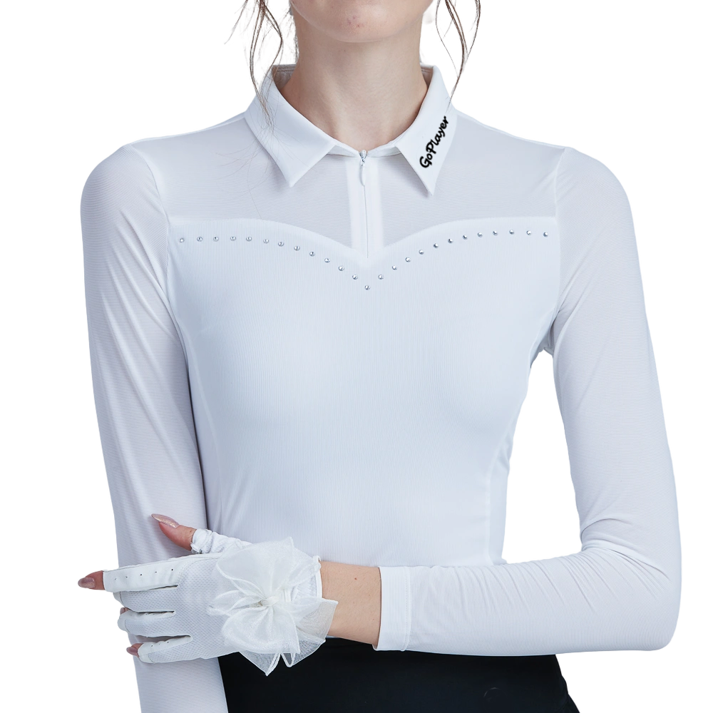 GoPlayer Women's Golf Long Sleeve Sun Protection Sleeve Sleeves (White)