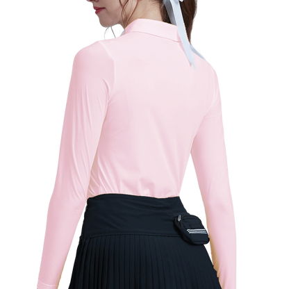 GoPlayer Women's Golf Long Sleeve Sun Protection Sleeve Suit (Pink)