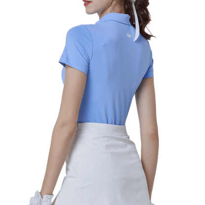 GoPlayer Women's Elastic Breathable Short Sleeve Top (Light Blue)