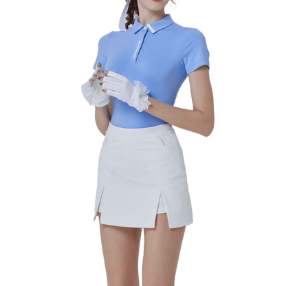 GoPlayer Women's Elastic Breathable Short Sleeve Top (Light Blue)