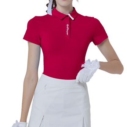 GoPlayer Women's Elastic Breathable Short Sleeve Top (Red)