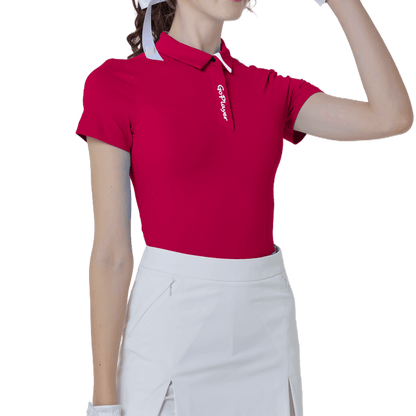 GoPlayer Women's Elastic Breathable Short Sleeve Top (Red)