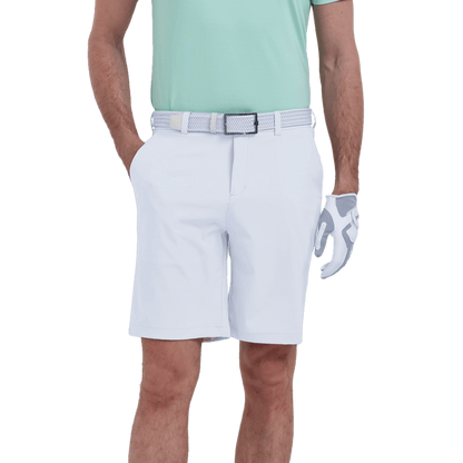 GoPlayer men's punched elastic golf shorts (white)