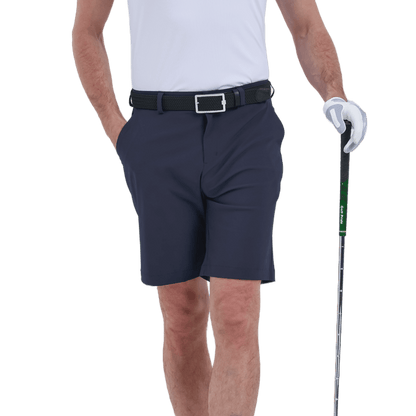 GoPlayer men's punched elastic golf shorts (blue gray)