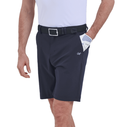 GoPlayer men's punched elastic golf shorts (blue gray)