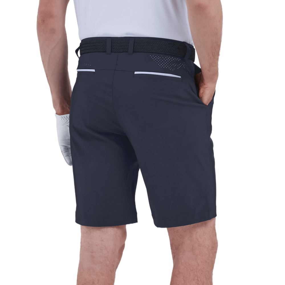 GoPlayer men's punched elastic golf shorts (blue gray)