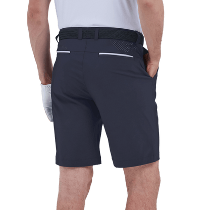 GoPlayer men's punched elastic golf shorts (blue gray)