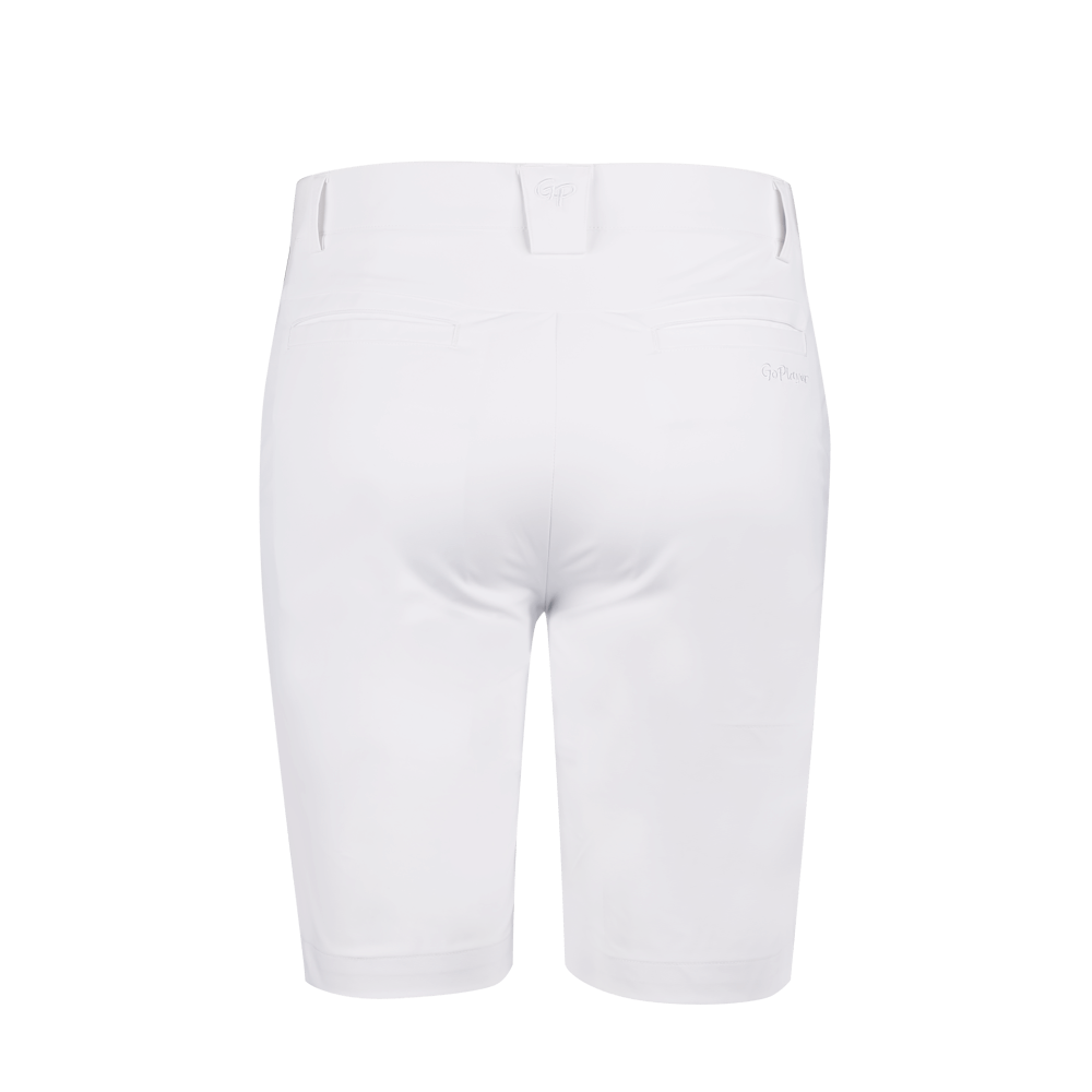 GoPlayer Men's Elastic Waist Golf Shorts (White)