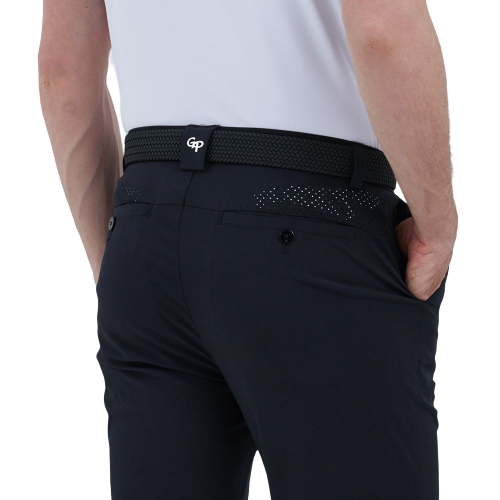 GoPlayer Men's Perforated Breathable Golf Trousers (Black)