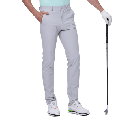 GoPlayer Men's Super Elastic Perforated Golf Trousers (Light Gray) 2024