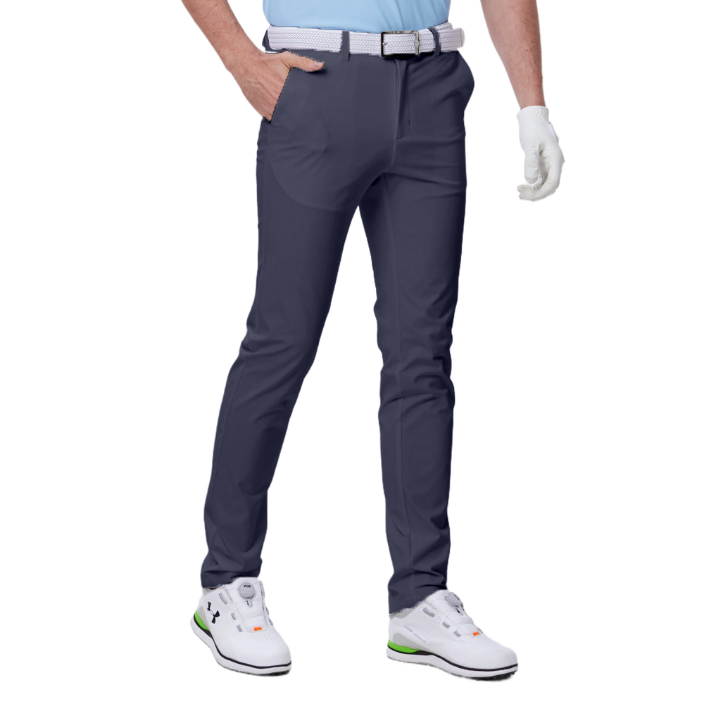 GoPlayer Men's Super Elastic Perforated Golf Trousers (Blue Gray) 2024