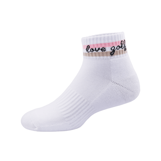 GoPlayer women's golf thick-soled bamboo charcoal socks (white powder)