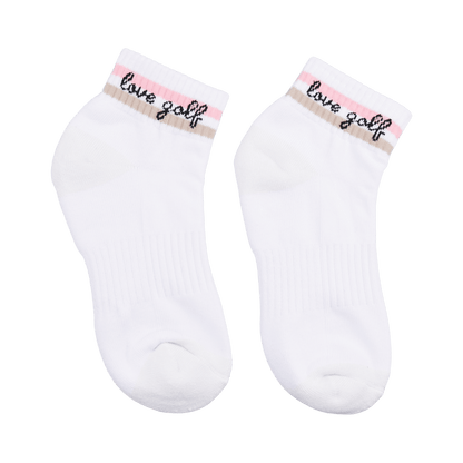 GoPlayer women's golf thick-soled bamboo charcoal socks (white powder)