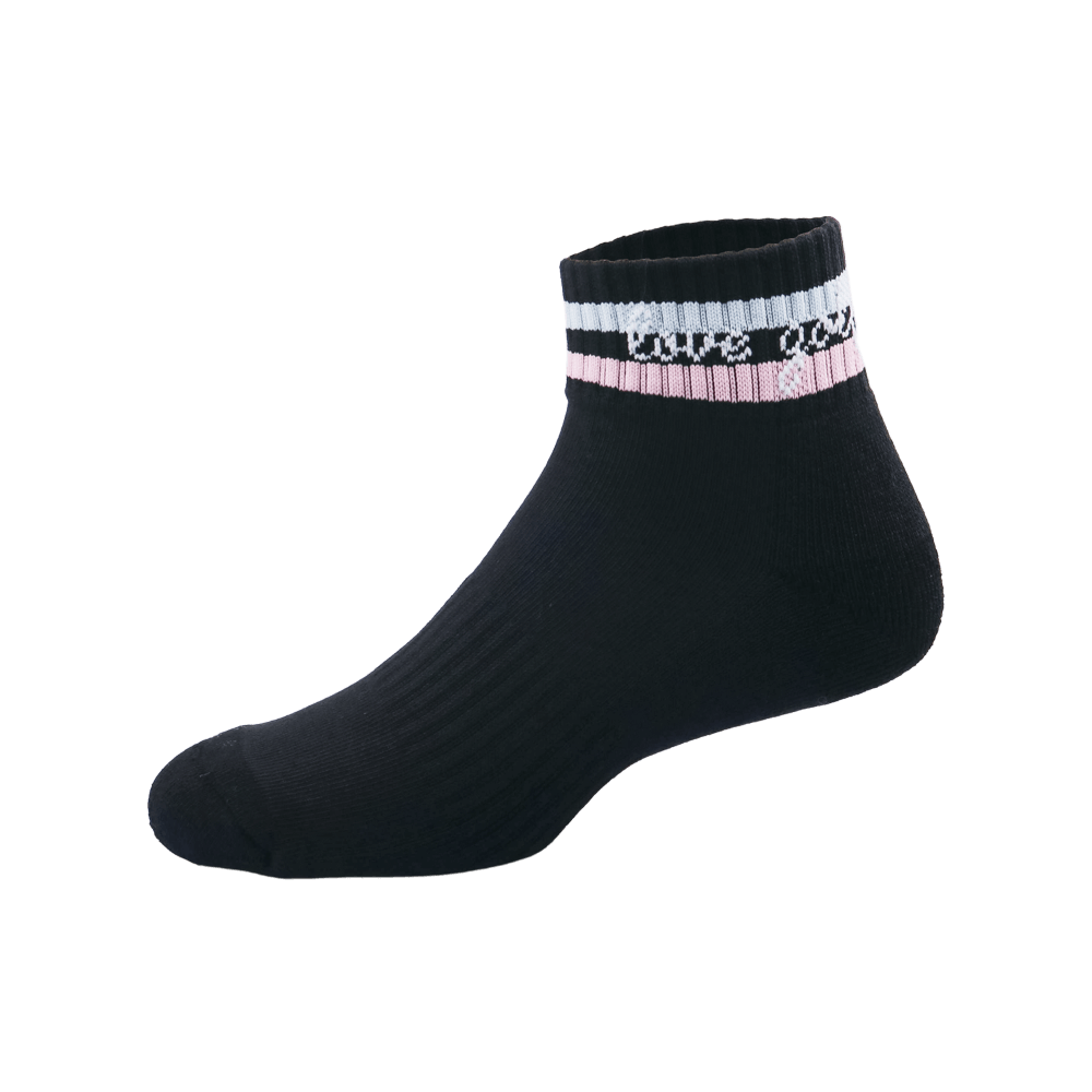 GoPlayer women's golf thick-soled bamboo charcoal socks (black pink)