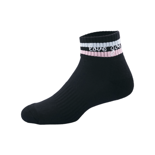 GoPlayer women's golf thick-soled bamboo charcoal socks (black pink)