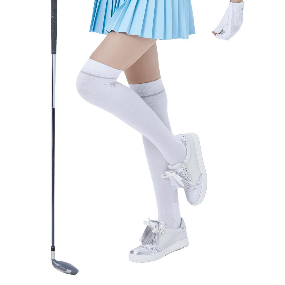 GoPlayer Women's Golf Knee Socks (Silver)