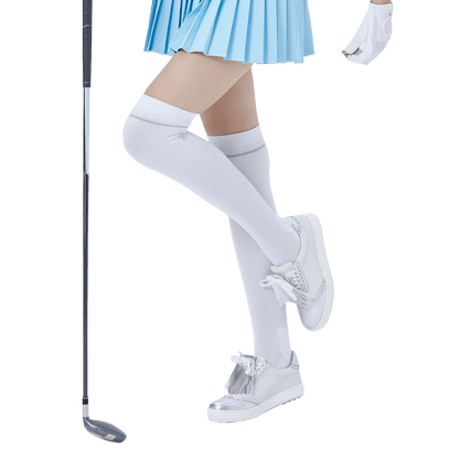 GoPlayer Women's Golf Knee Socks (Silver)