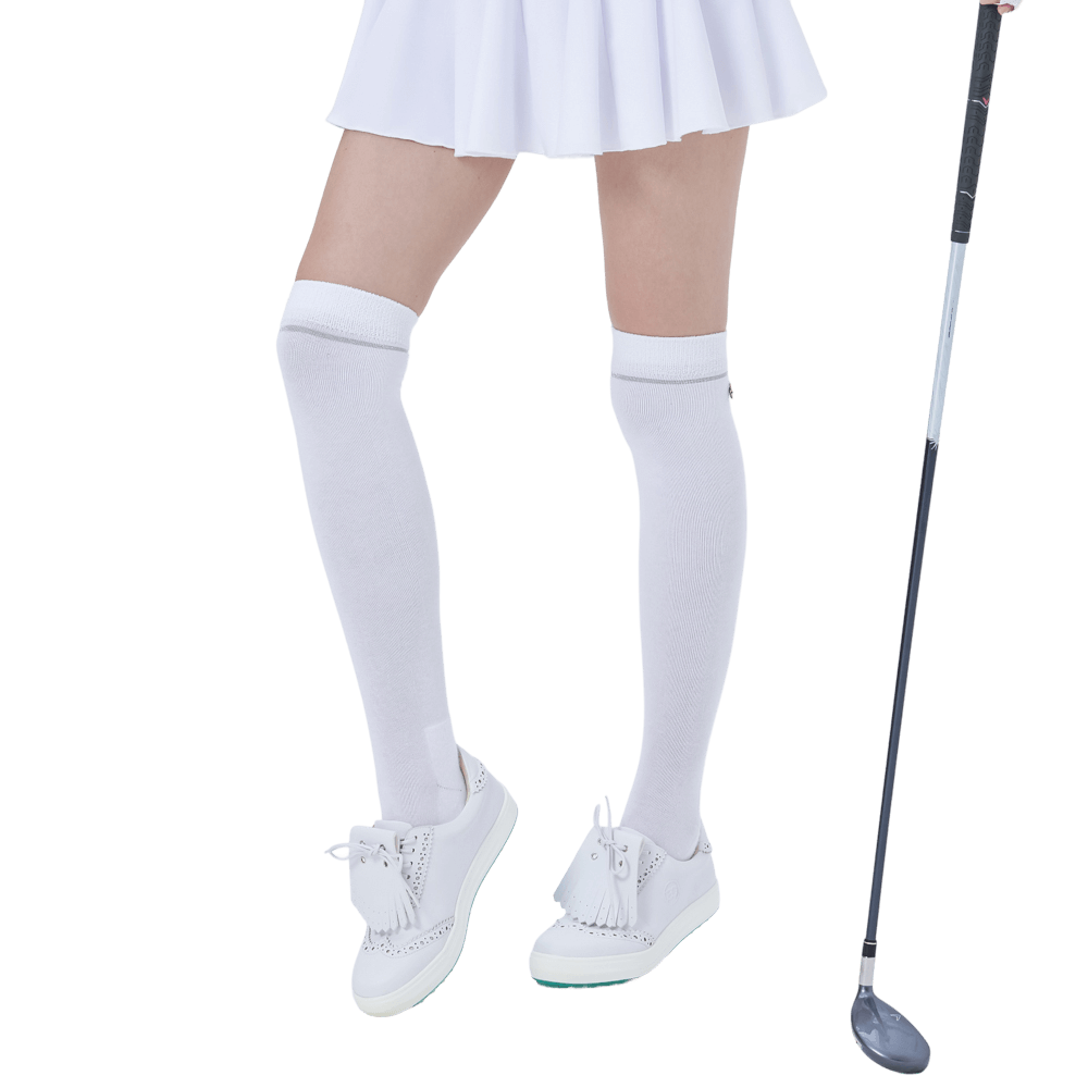 GoPlayer Women's Golf Knee Socks (Silver)