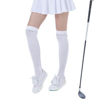 GoPlayer Women's Golf Knee Socks (Silver)