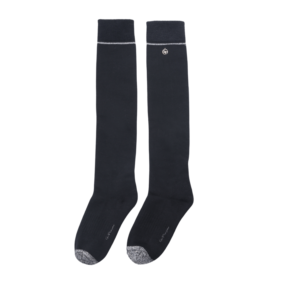 GoPlayer Women's Golf Knee Socks (Black and Silver)