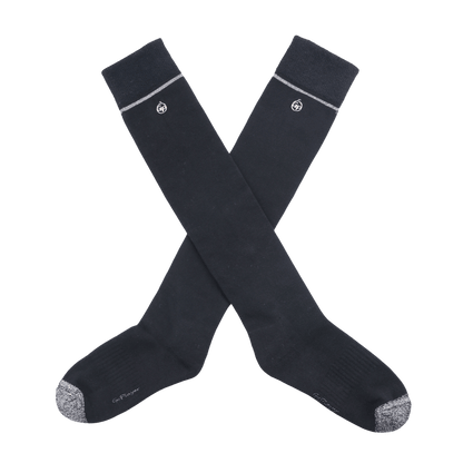 GoPlayer Women's Golf Knee Socks (Black and Silver)