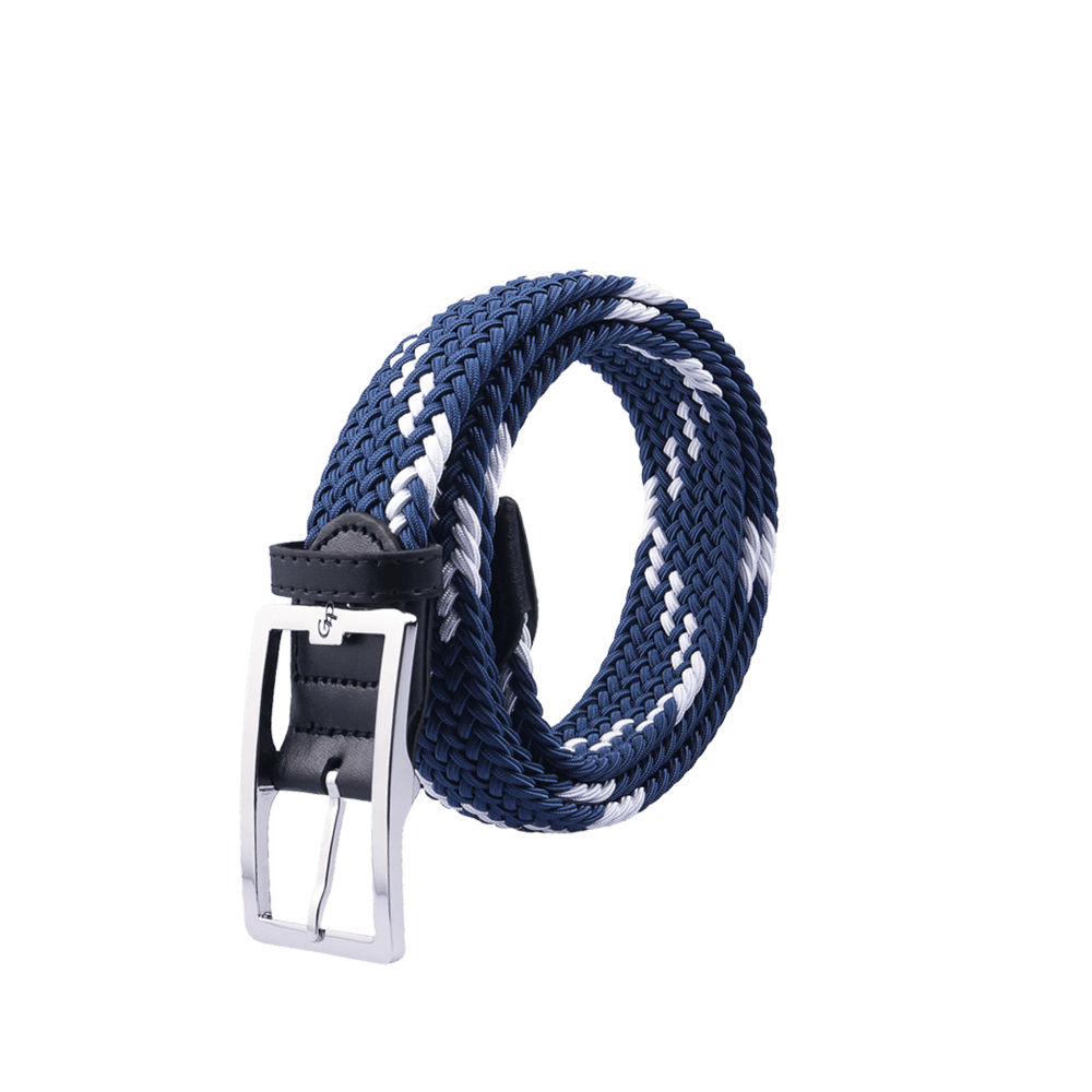 GoPlayer Men's Golf Elastic Belt (Blue, White)