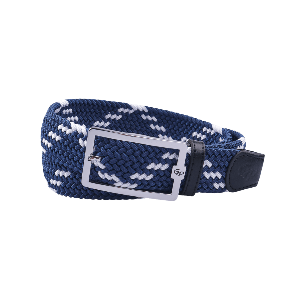 GoPlayer Men's Golf Elastic Belt (Blue, White)