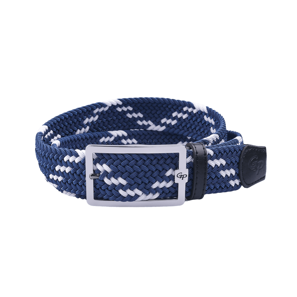 GoPlayer Men's Golf Elastic Belt (Blue, White)