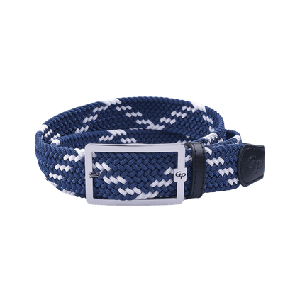 GoPlayer Men's Golf Elastic Belt (Blue, White)