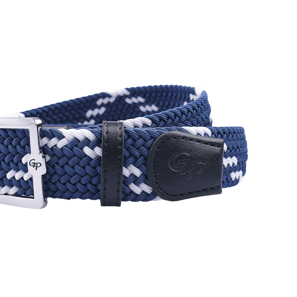 GoPlayer Men's Golf Elastic Belt (Blue, White)