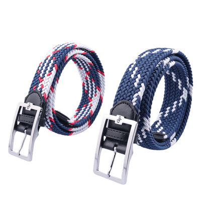 GoPlayer Men's Golf Elastic Belt (Blue, White)