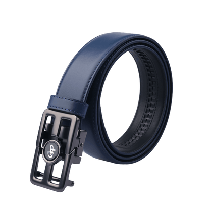 GoPlayer automatic slide buckle leather belt (Navy Blue)