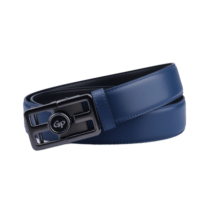 GoPlayer automatic slide buckle leather belt (Navy Blue)