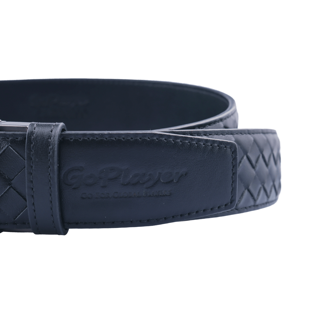 GoPlayer woven calfskin leather belt (black)