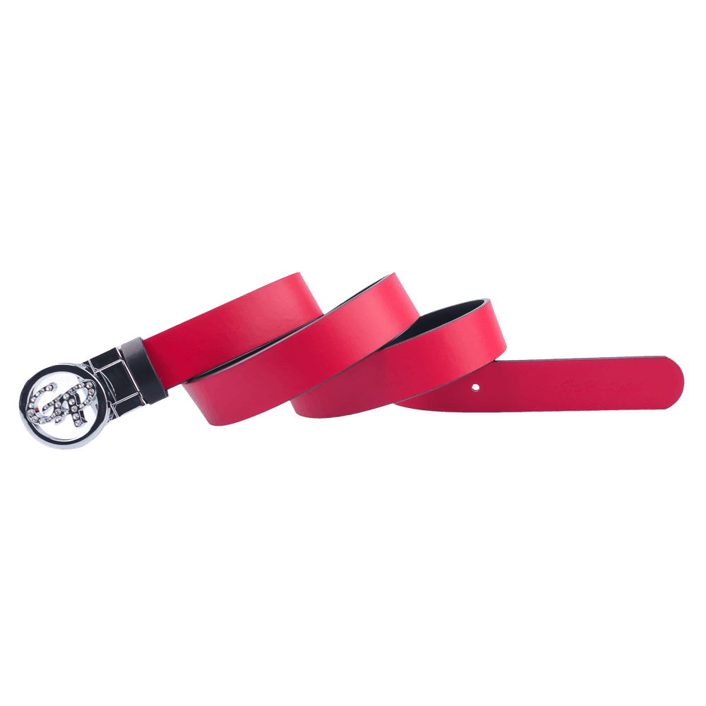 GoPlayer Women's Turnable Double-Sided Belt (Black and Red)