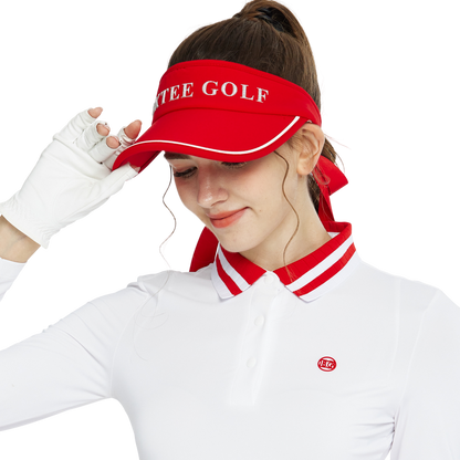 BLKTEE女可拆蝴蝶結中空帽(紅)