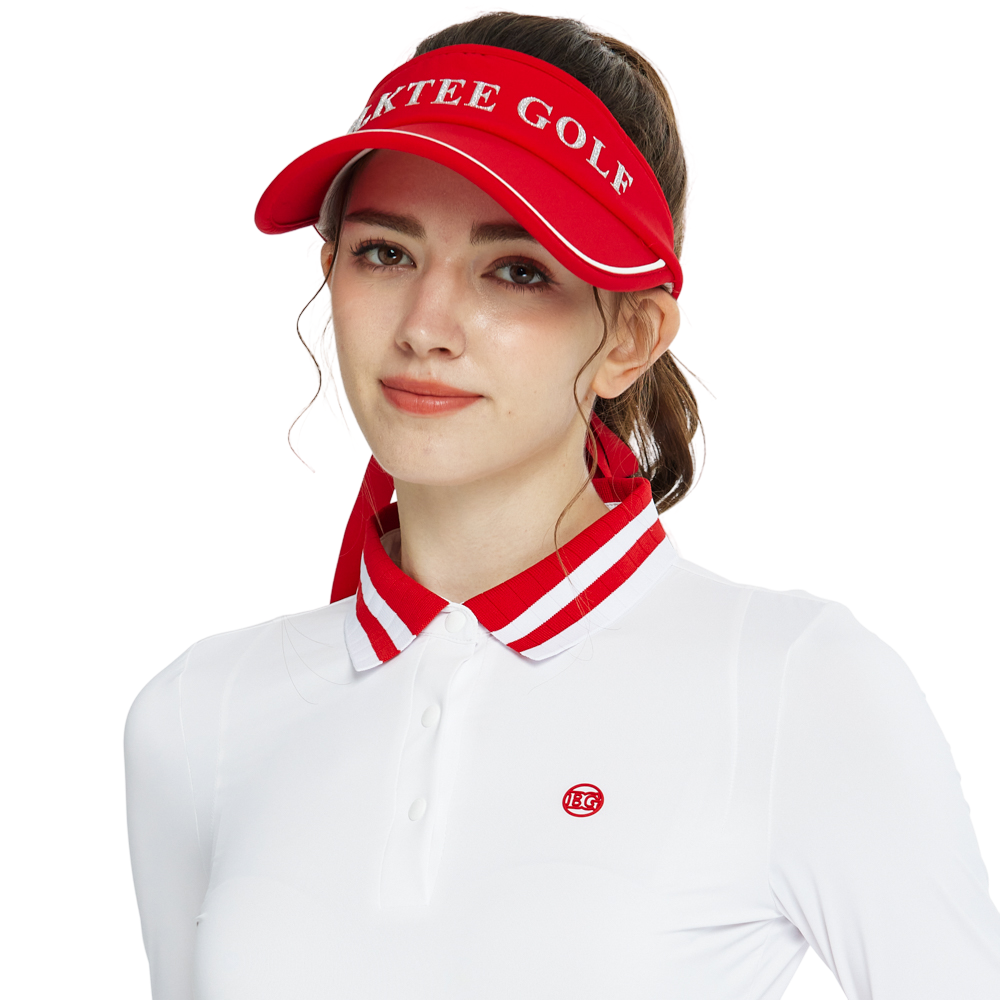 BLKTEE女可拆蝴蝶結中空帽(紅)