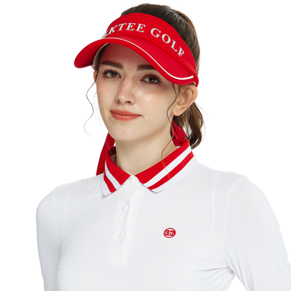 BLKTEE女可拆蝴蝶結中空帽(紅)