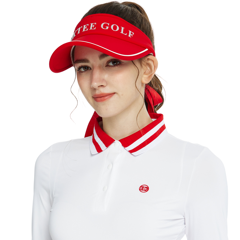 BLKTEE女可拆蝴蝶結中空帽(紅)